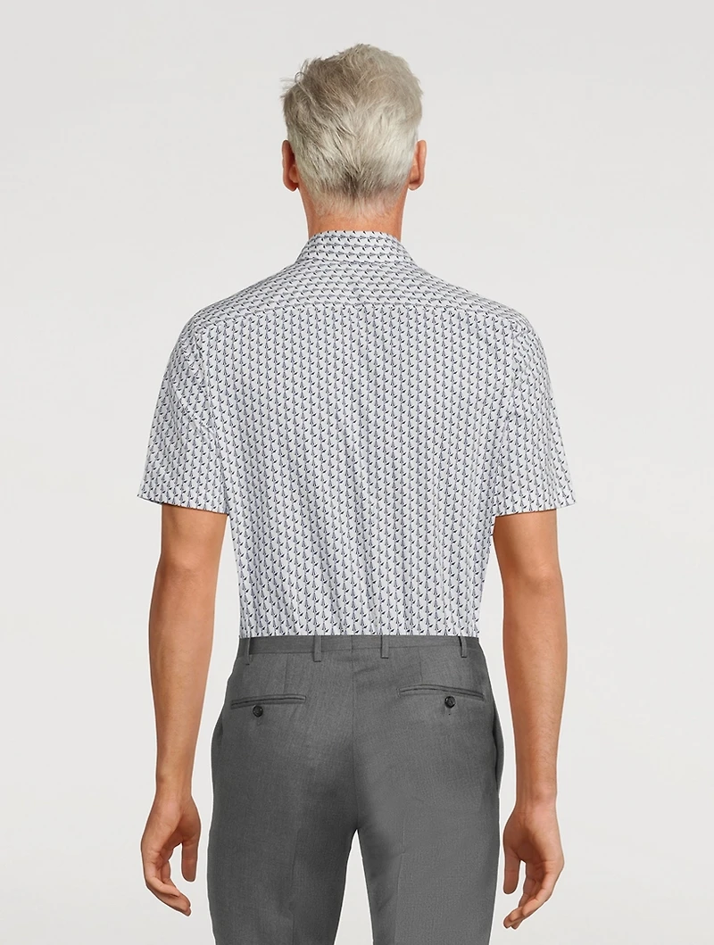 Cotton Printed Short-Sleeve Shirt