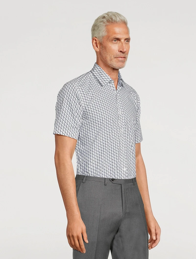 Cotton Printed Short-Sleeve Shirt