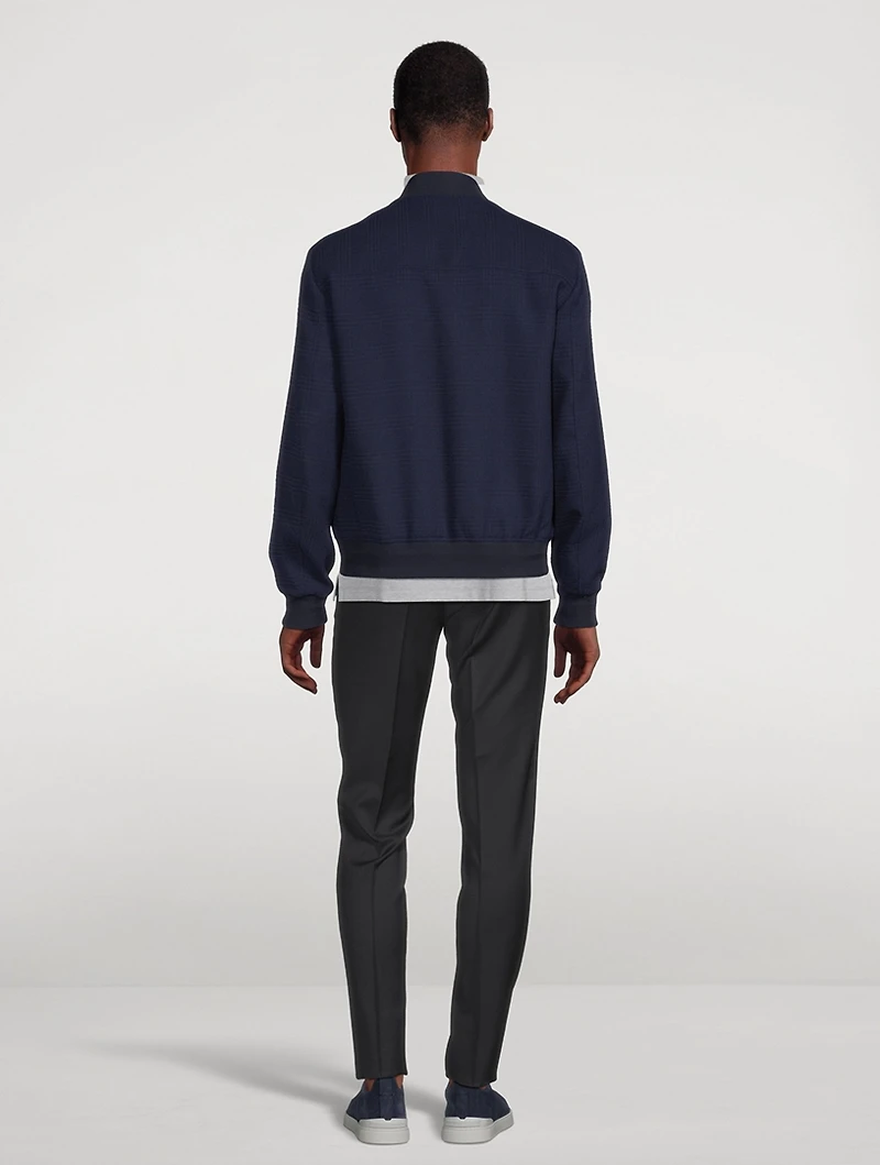 Wool And Cotton Bomber Jacket