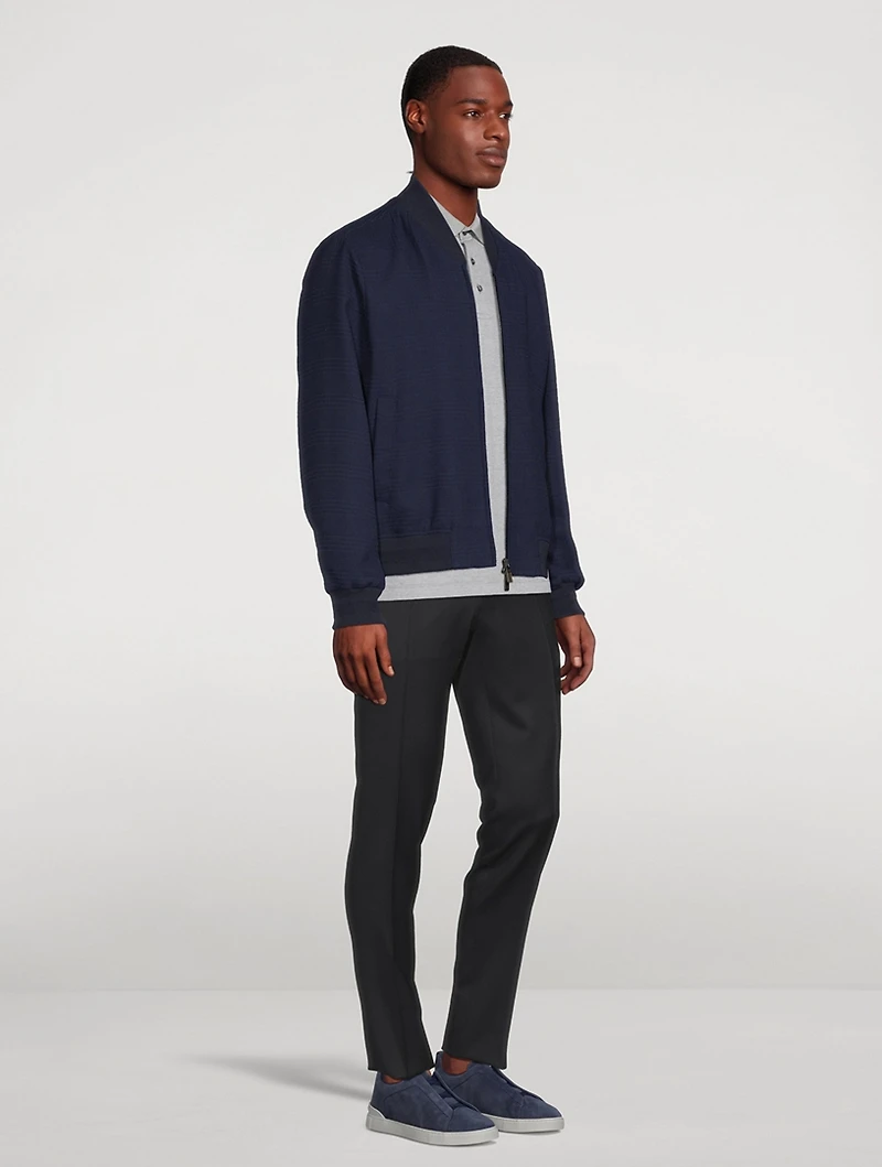 Wool And Cotton Bomber Jacket