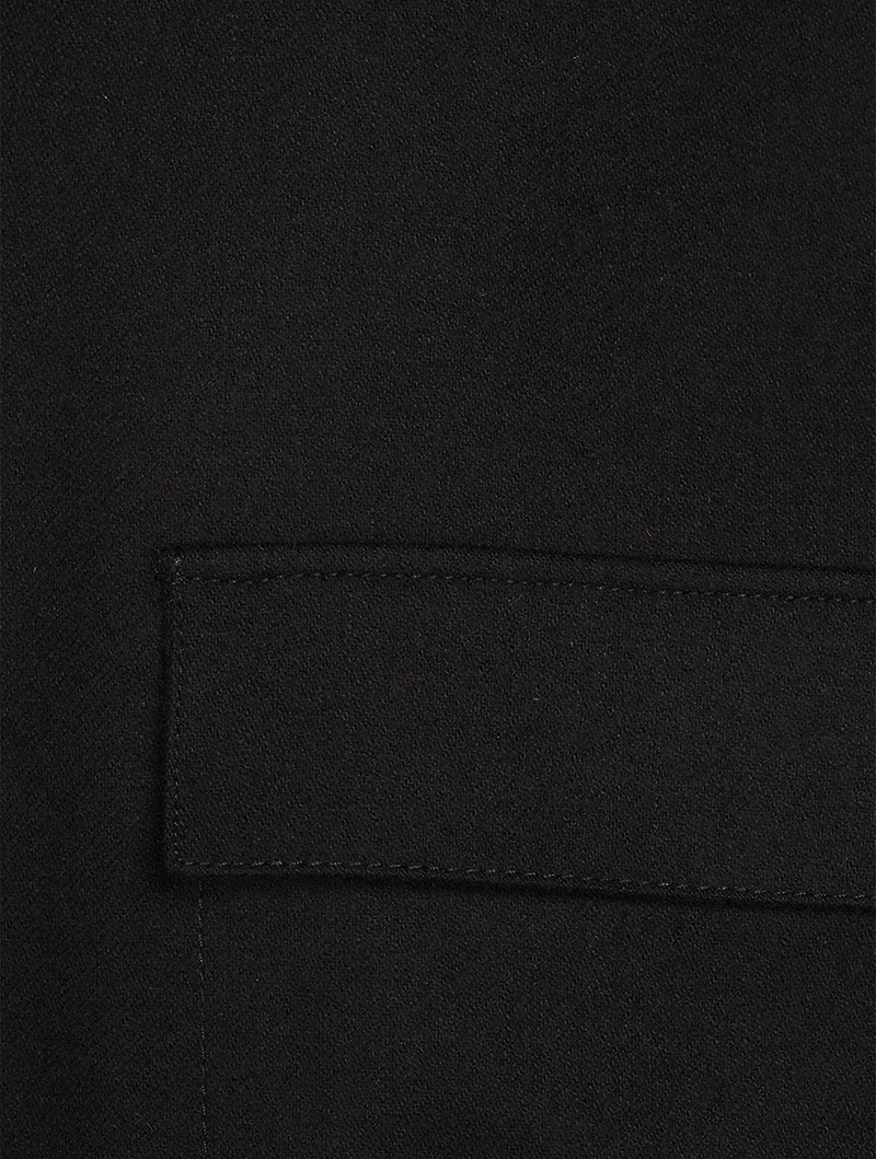 Wool-Blend Flannel Zip Shirt