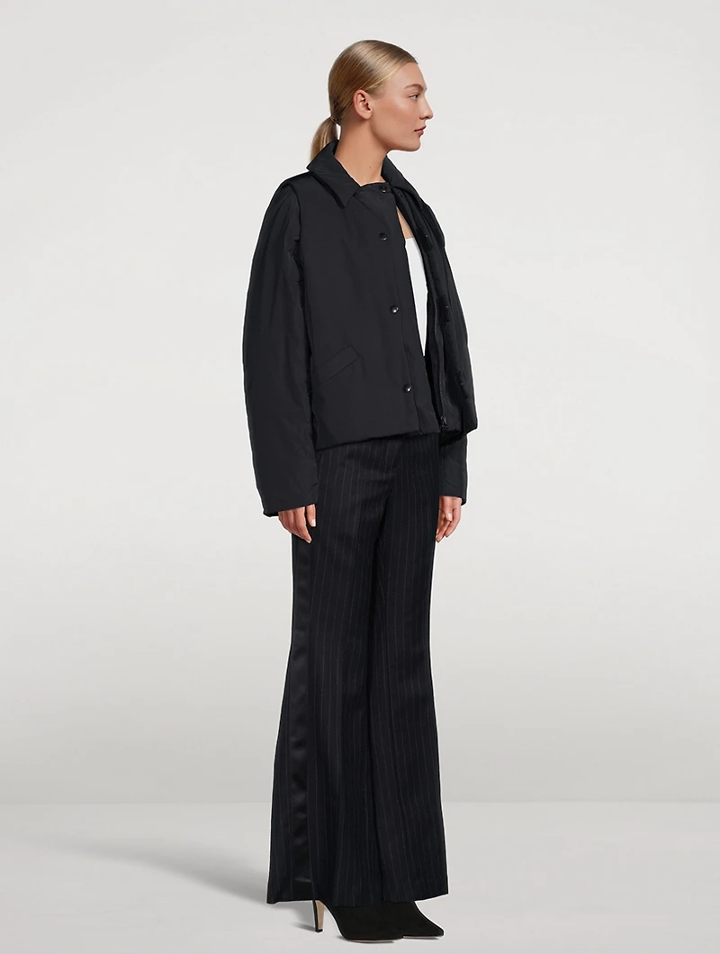 Worker Short Taffeta Jacket With Twill Vest
