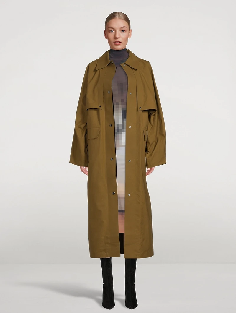 Waxed Cotton Cape Coat