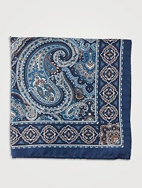 Silk Pocket Square In Paisley Print