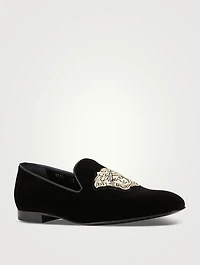 Medusa Velvet Smoking Loafers