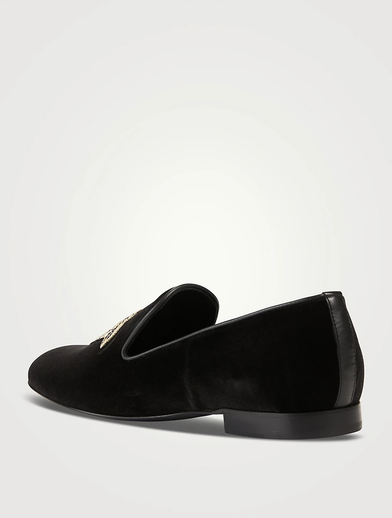 Medusa Velvet Smoking Loafers