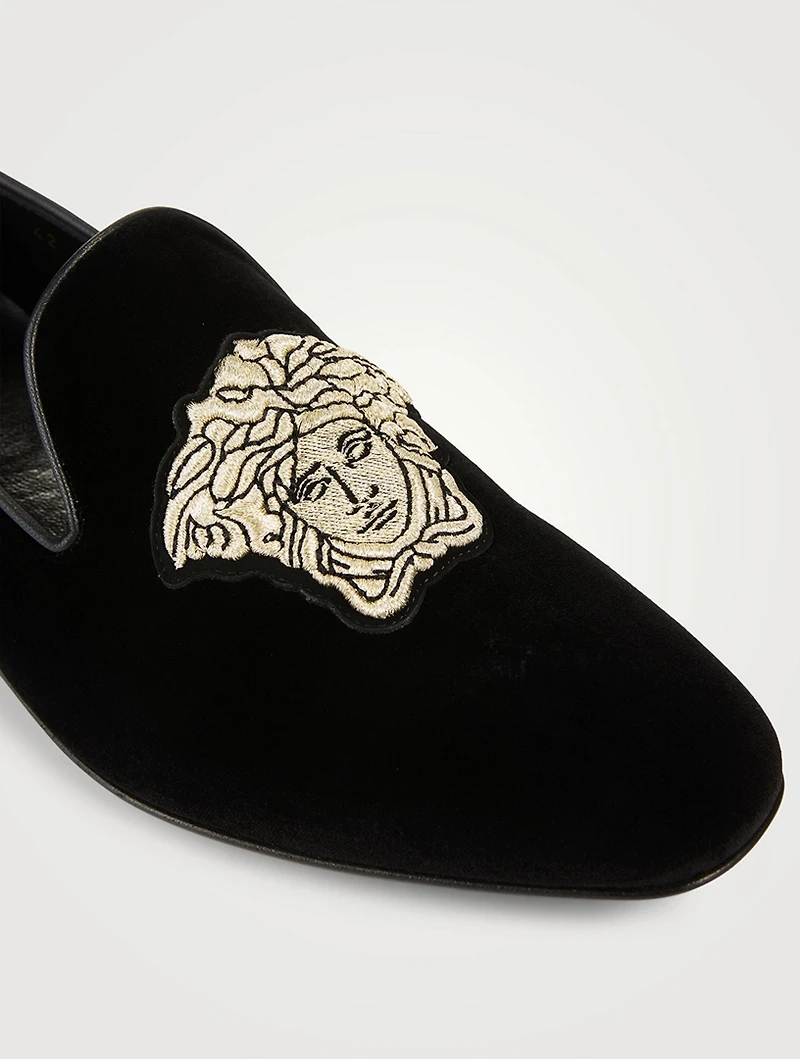 Medusa Velvet Smoking Loafers