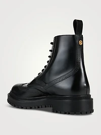 Greca Leather Ankle Boots