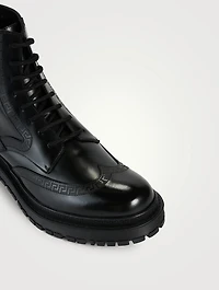 Greca Leather Ankle Boots