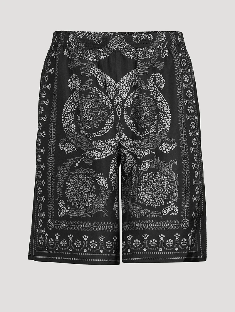 Barocco Silhouette Silk Shorts