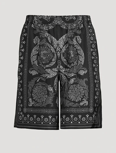 Barocco Silhouette Silk Shorts