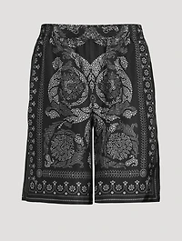 Barocco Silhouette Silk Shorts
