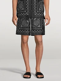 Barocco Silhouette Silk Shorts