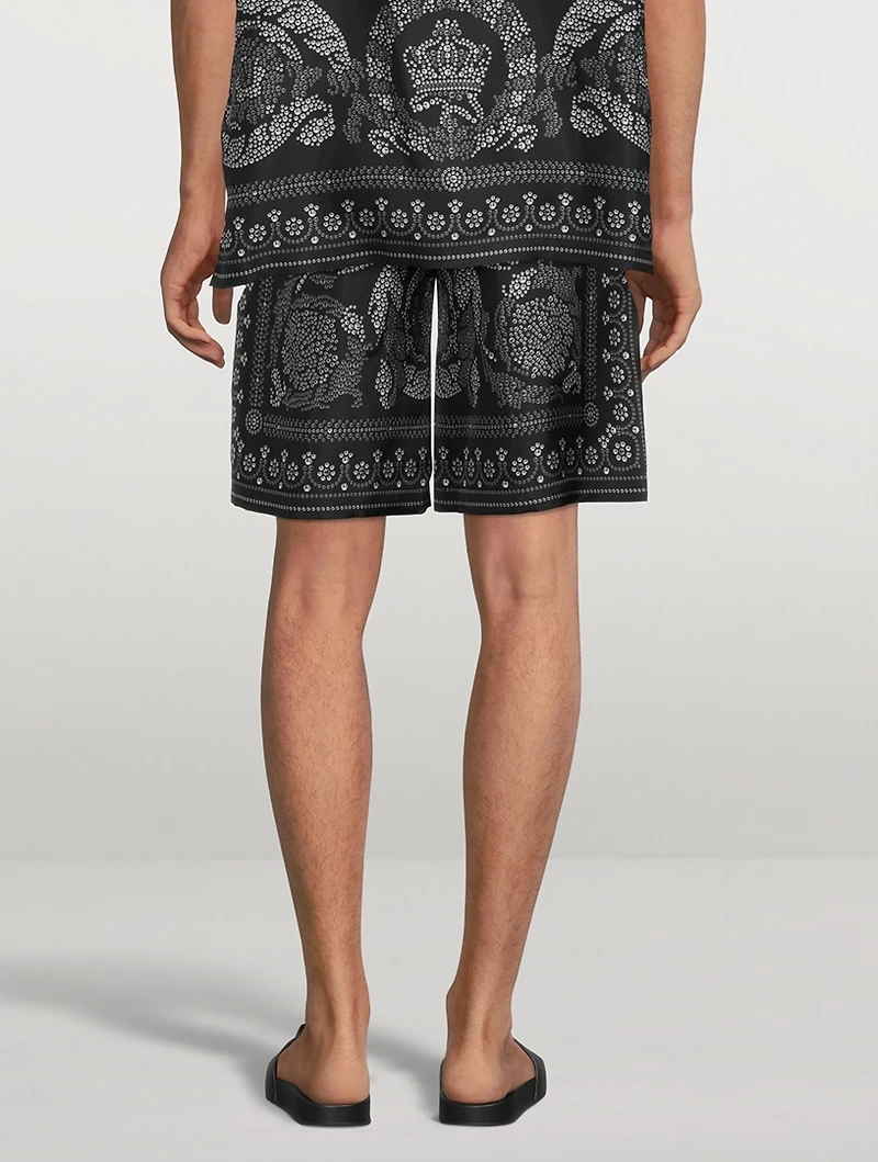 Barocco Silhouette Silk Shorts