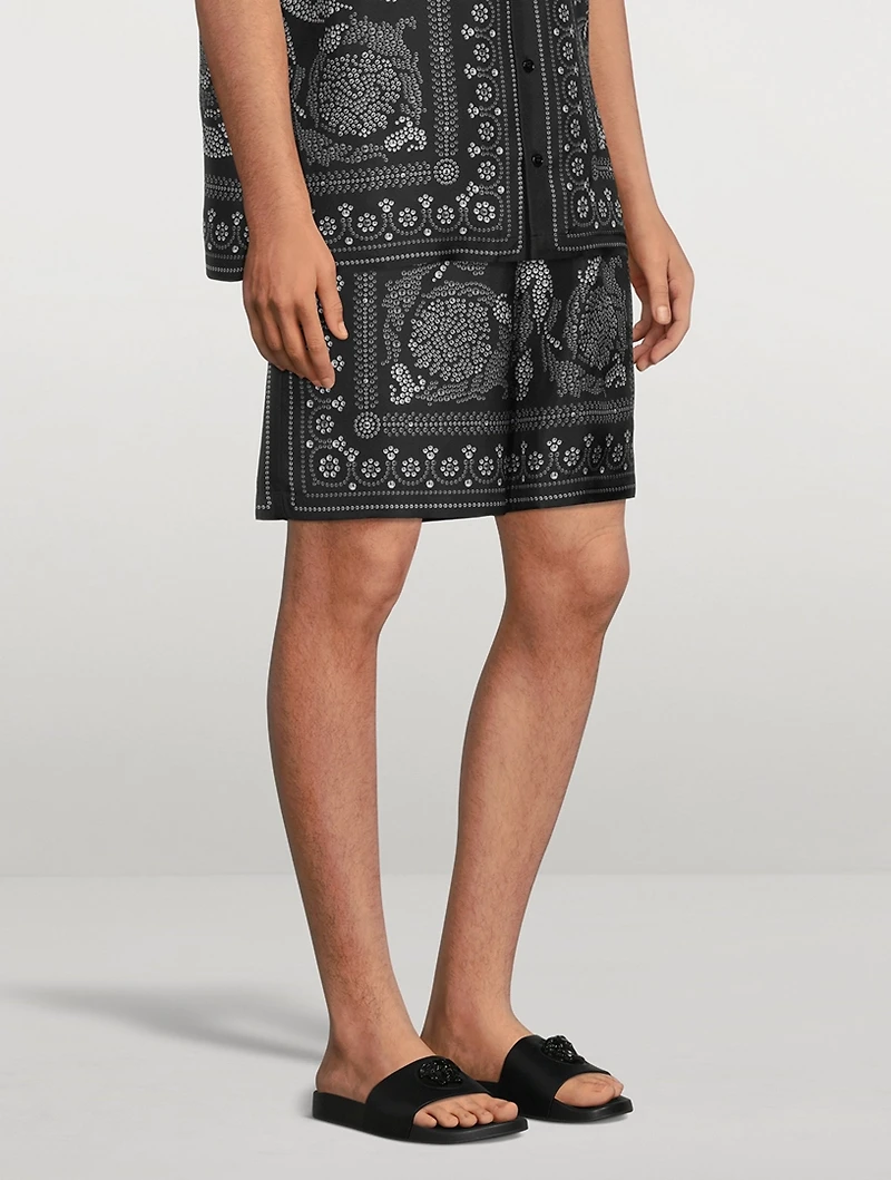 Barocco Silhouette Silk Shorts