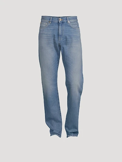 Medusa Cotton Straight-Leg Jeans