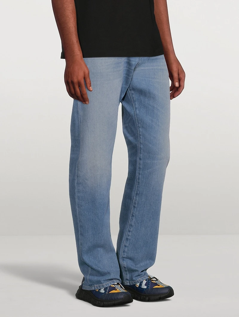 Medusa Cotton Straight-Leg Jeans
