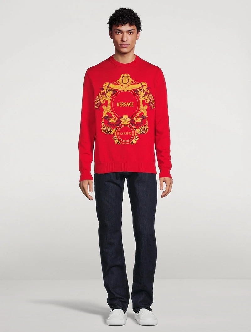 Baroque Intarsia Embroidered Sweater