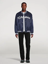 Nylon Varsity Bomber Jacket