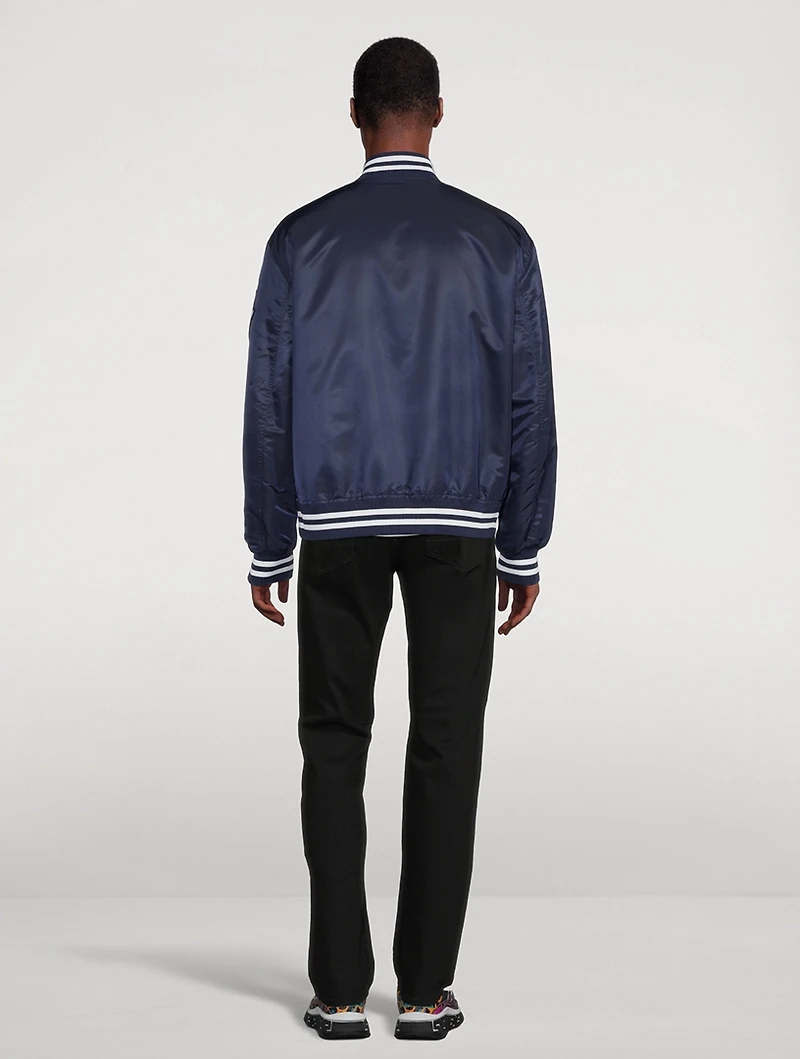 Nylon Varsity Bomber Jacket