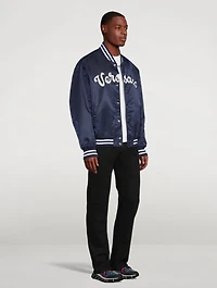 Nylon Varsity Bomber Jacket