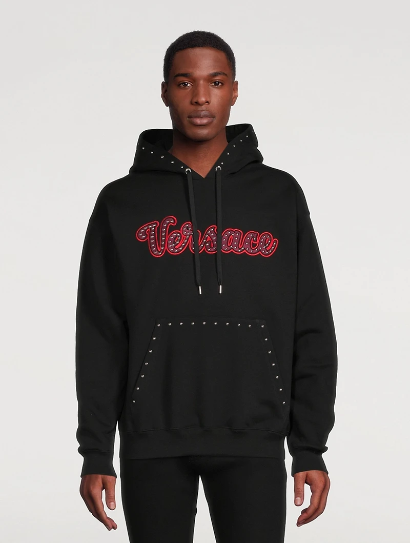 Studded Varsity Logo Hoodie