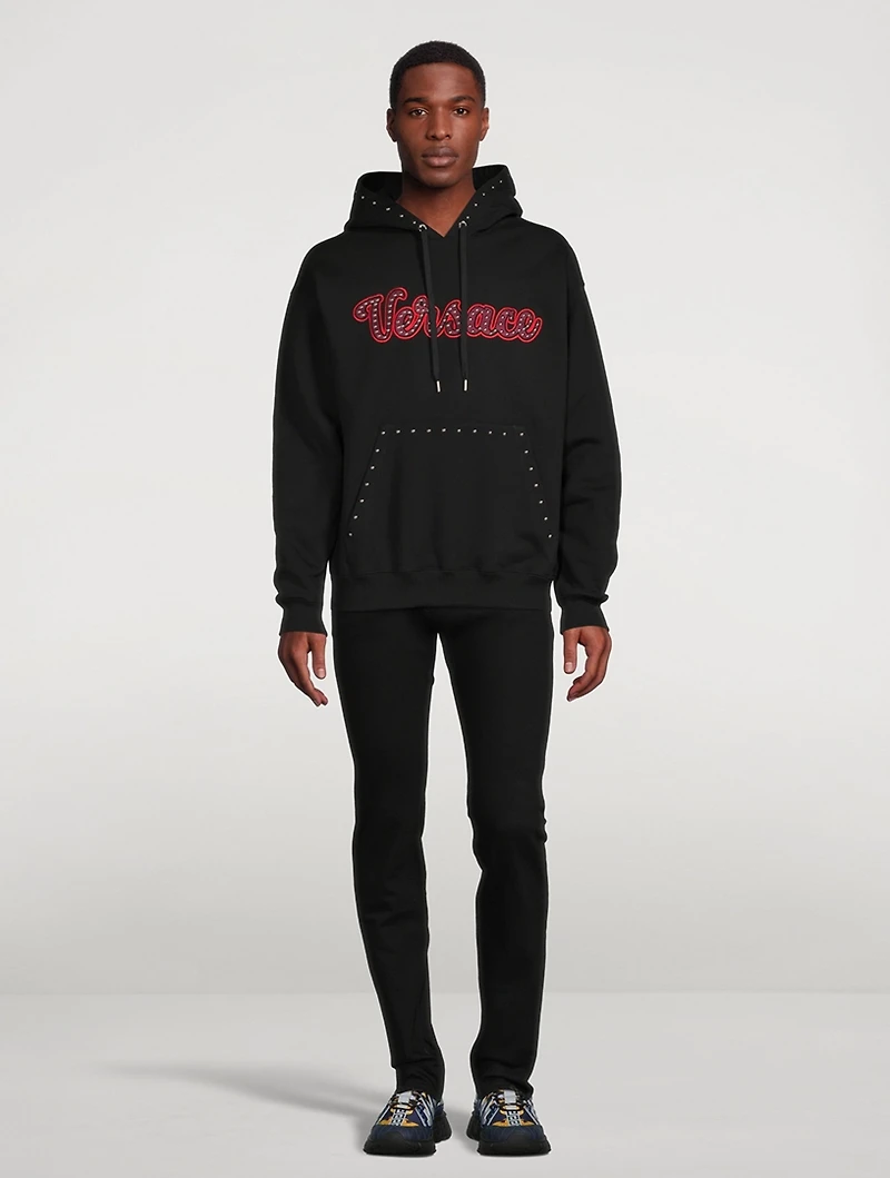 Studded Varsity Logo Hoodie