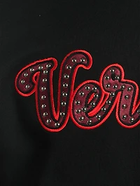 Studded Varsity Logo Hoodie