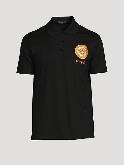 Medusa Embroidered Polo Shirt