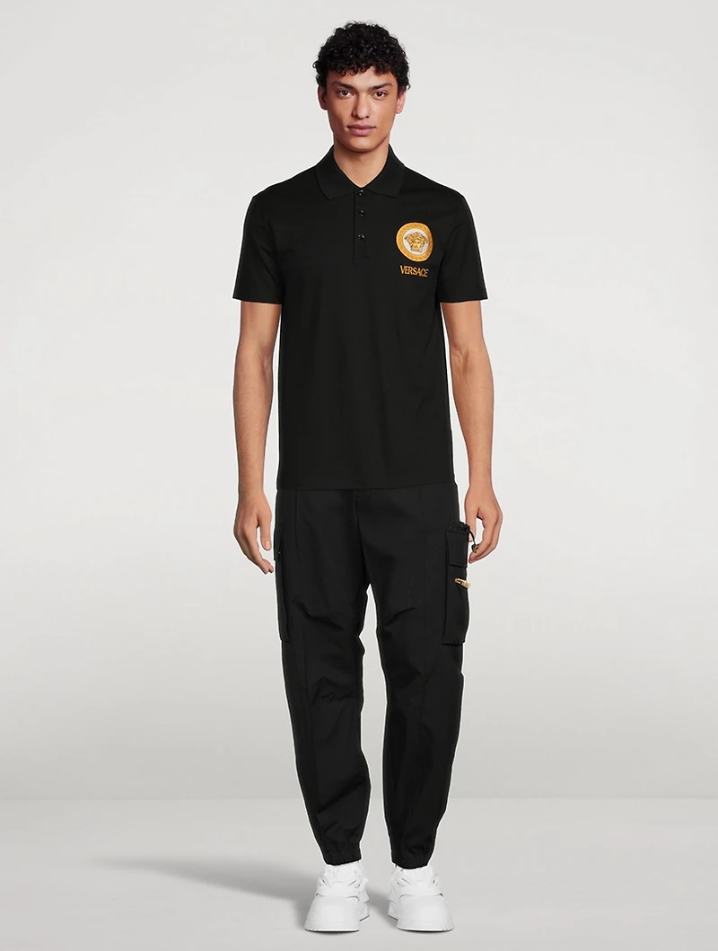 Medusa Embroidered Polo Shirt