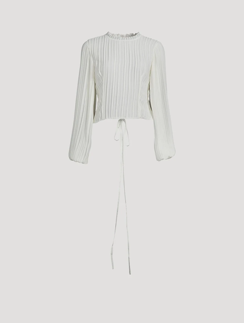 Plissé Cut-Out Blouse