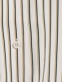 The Oversized Silk Shirt Stripe Print