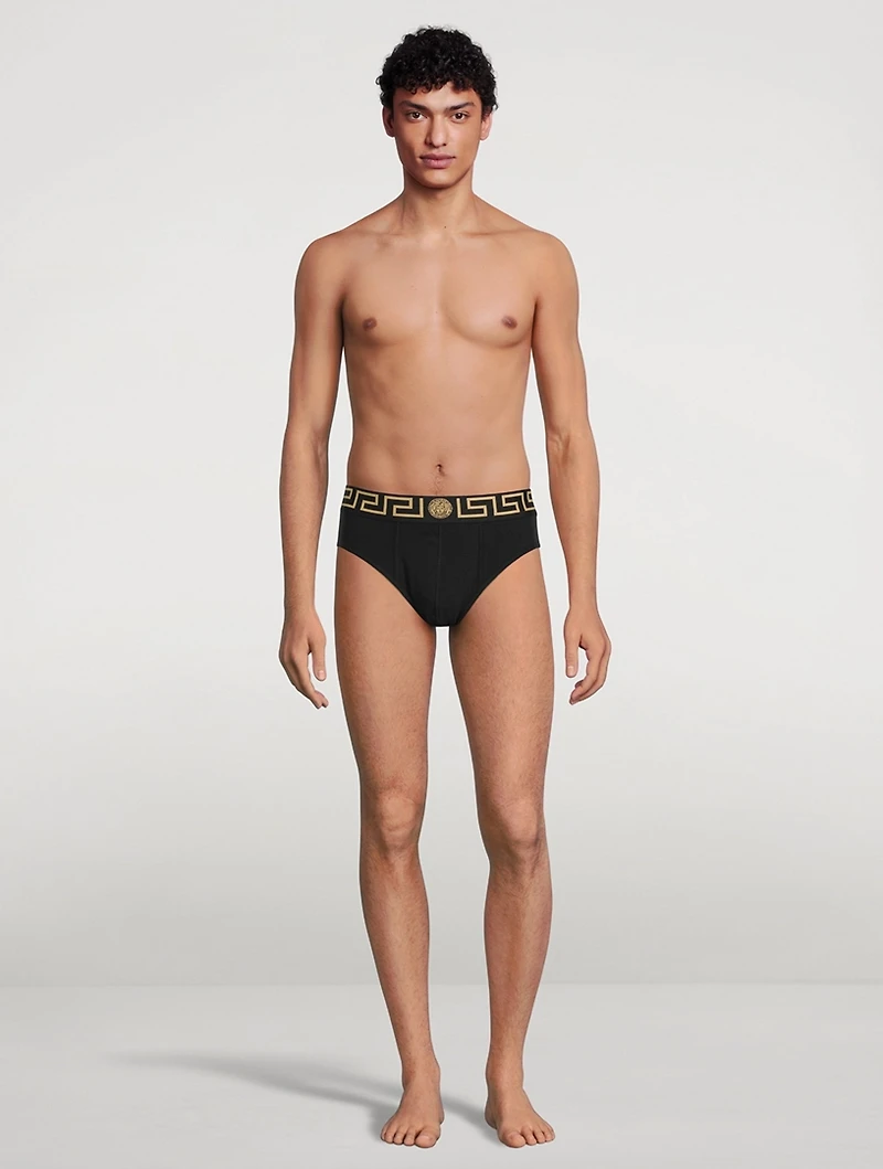 Pack Of Two Greca Border Briefs
