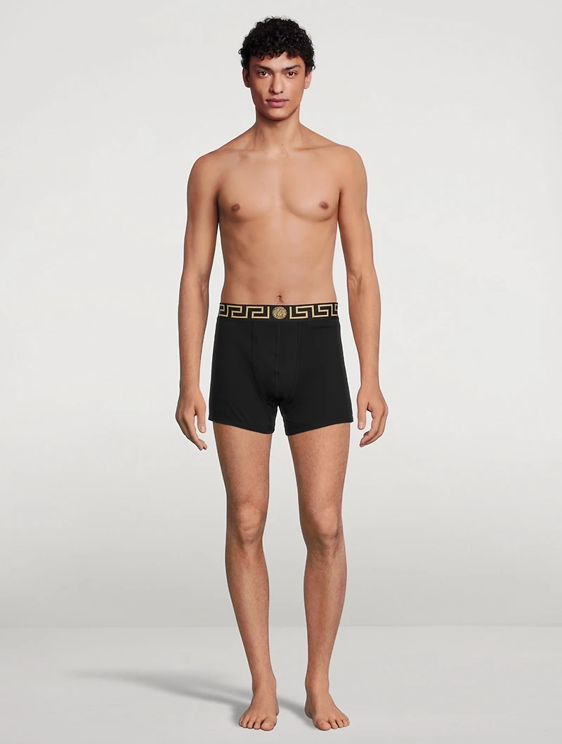 Pack Of Two Greca Border Boxer Briefs