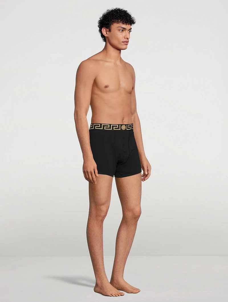 Pack Of Two Greca Border Boxer Briefs
