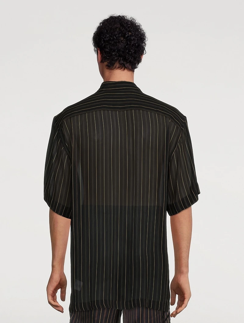 Cassidye Sheer Short-Sleeve Shirt