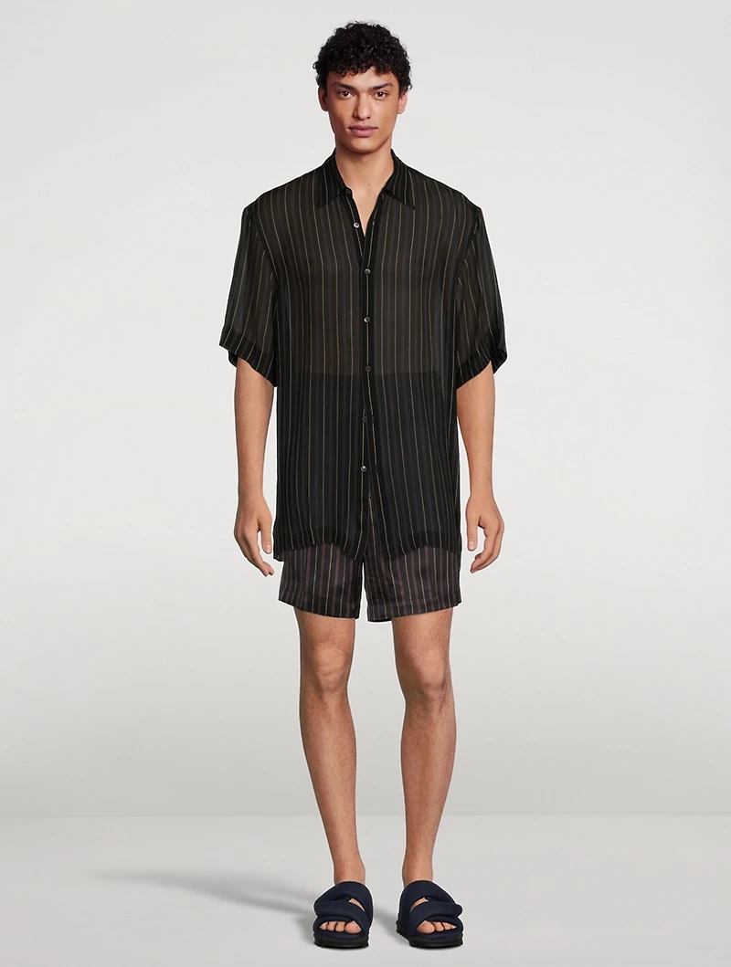 Cassidye Sheer Short-Sleeve Shirt