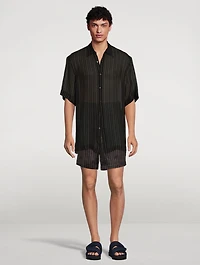 Cassidye Sheer Short-Sleeve Shirt