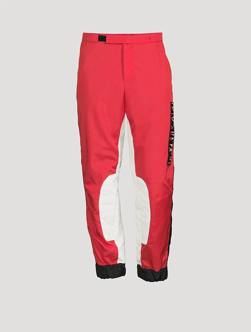 Peteril Nylon Fitted Moto Pants