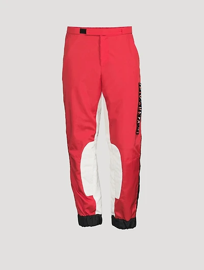 Peteril Nylon Fitted Moto Pants