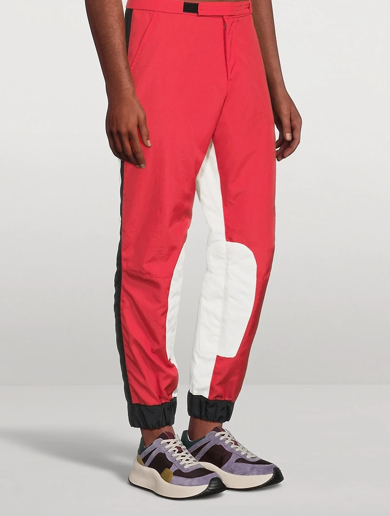 Peteril Nylon Fitted Moto Pants