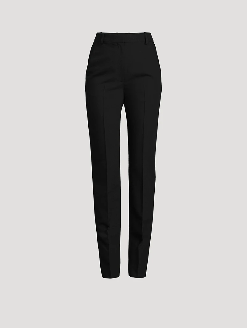 Cigarette-Leg Wool Trousers