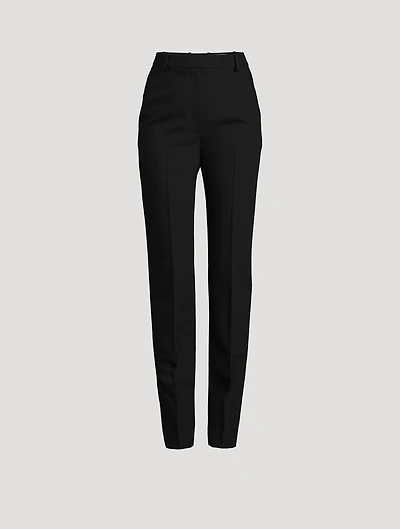 Cigarette-Leg Wool Trousers