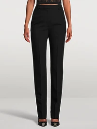Cigarette-Leg Wool Trousers