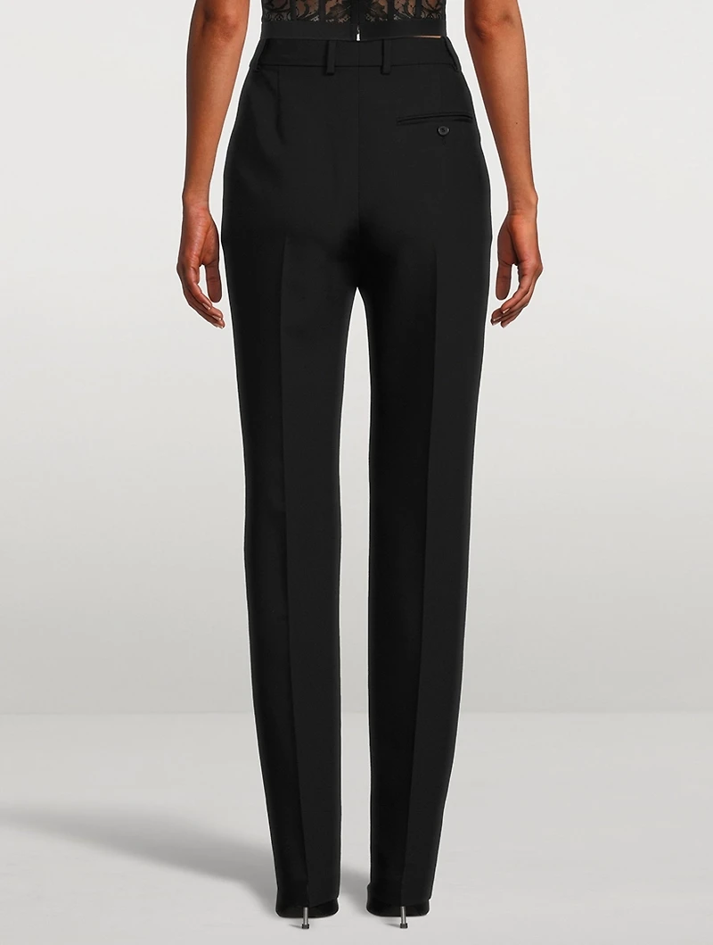 Cigarette-Leg Wool Trousers