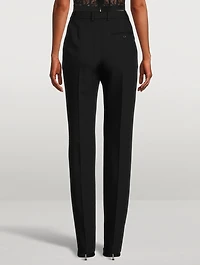 Cigarette-Leg Wool Trousers