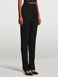 Cigarette-Leg Wool Trousers