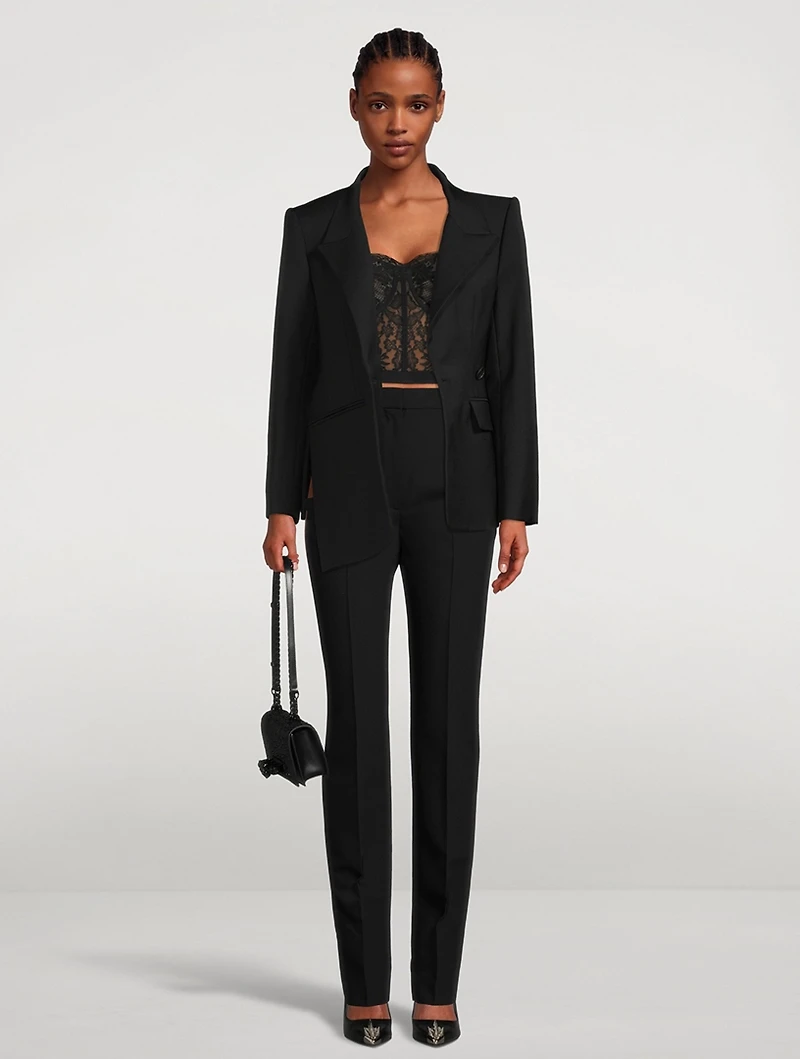 Cigarette-Leg Wool Trousers