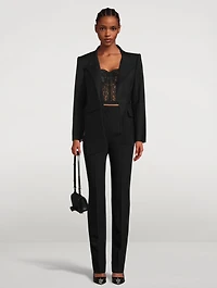 Cigarette-Leg Wool Trousers