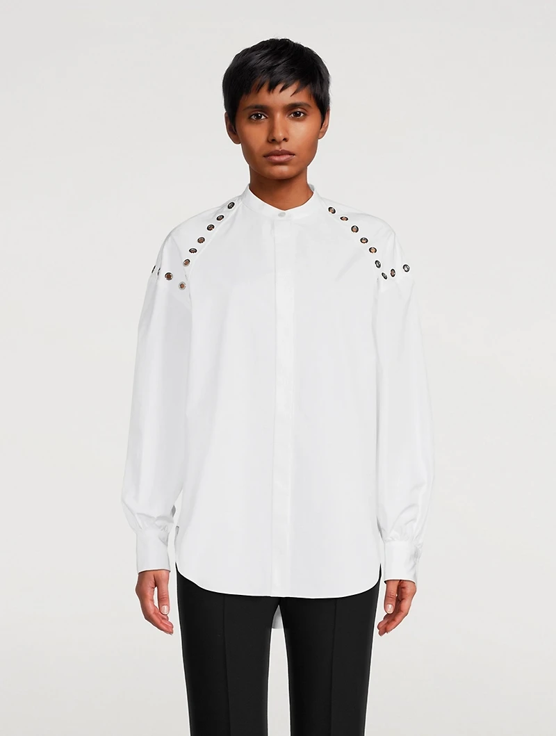 Eyelet Harness Poplin Shirt